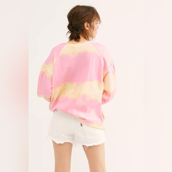 Free People Feels Right Tie Dye Sweatshirt in Tulip - Picture 3 of 15